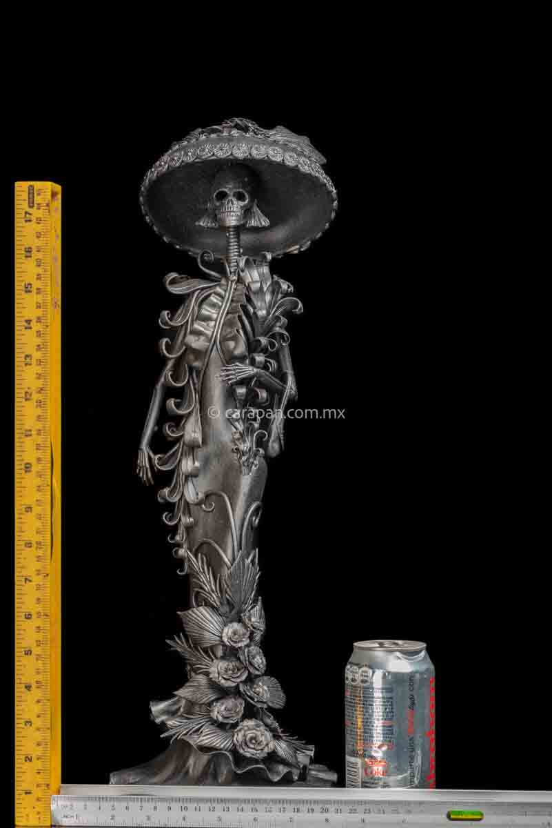 Catrina Day of the dead Sculpture in Black Diego Rivera Style
