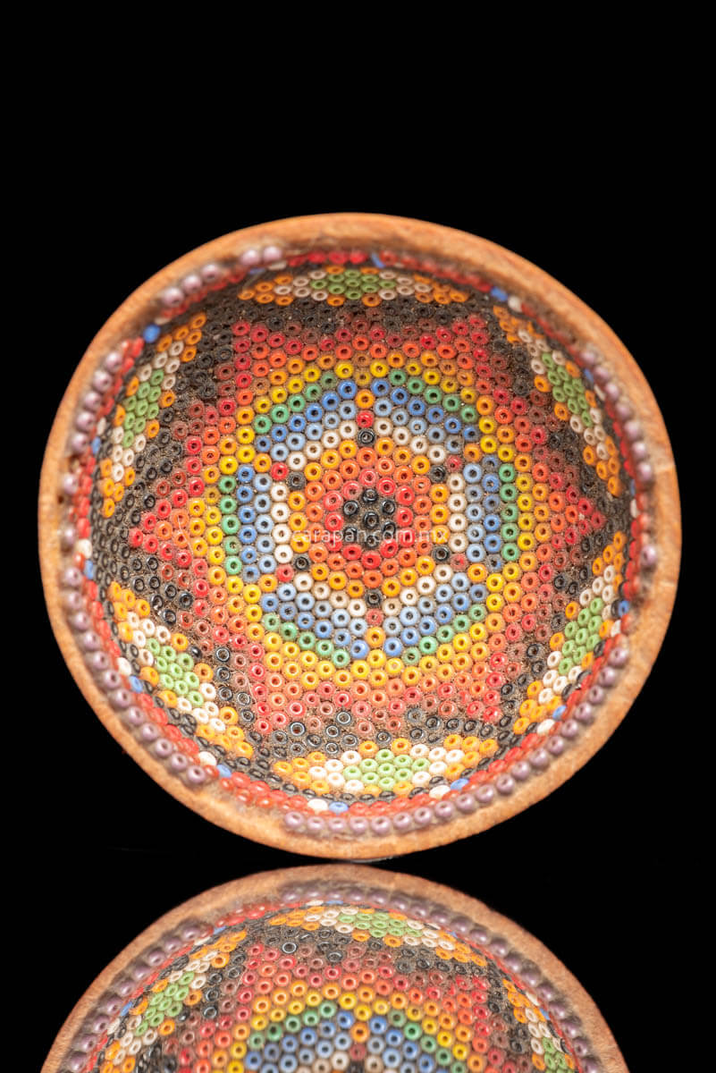Vintage Beaded Huichol Gourd with Sacred Deer main image 1