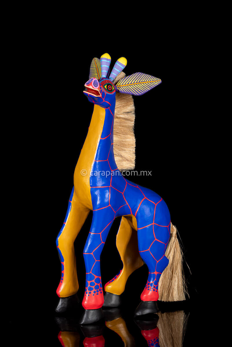 Mexican Giraffe Wooden Sculpture Alebrije from Oaxaca