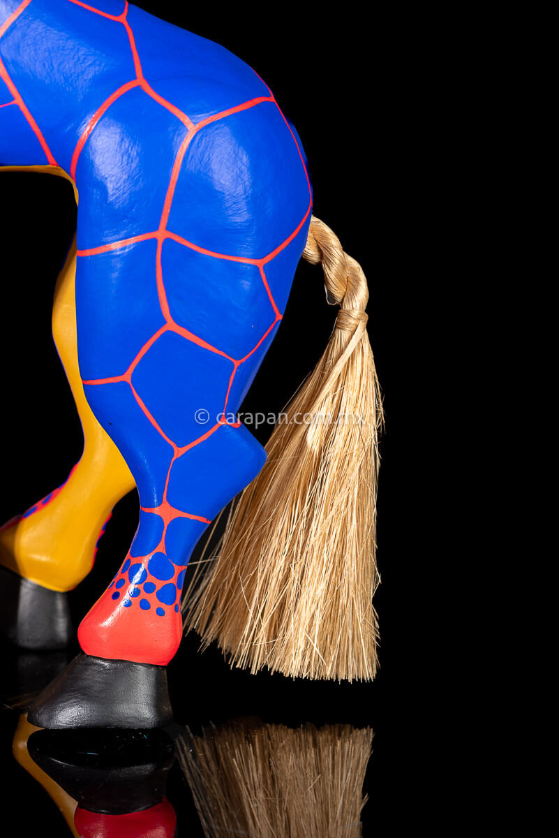Mexican Giraffe Wooden Sculpture Alebrije from Oaxaca tail