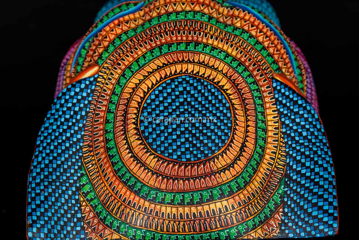 Jaguar Head Alebrije Oaxacan Wood Carving back