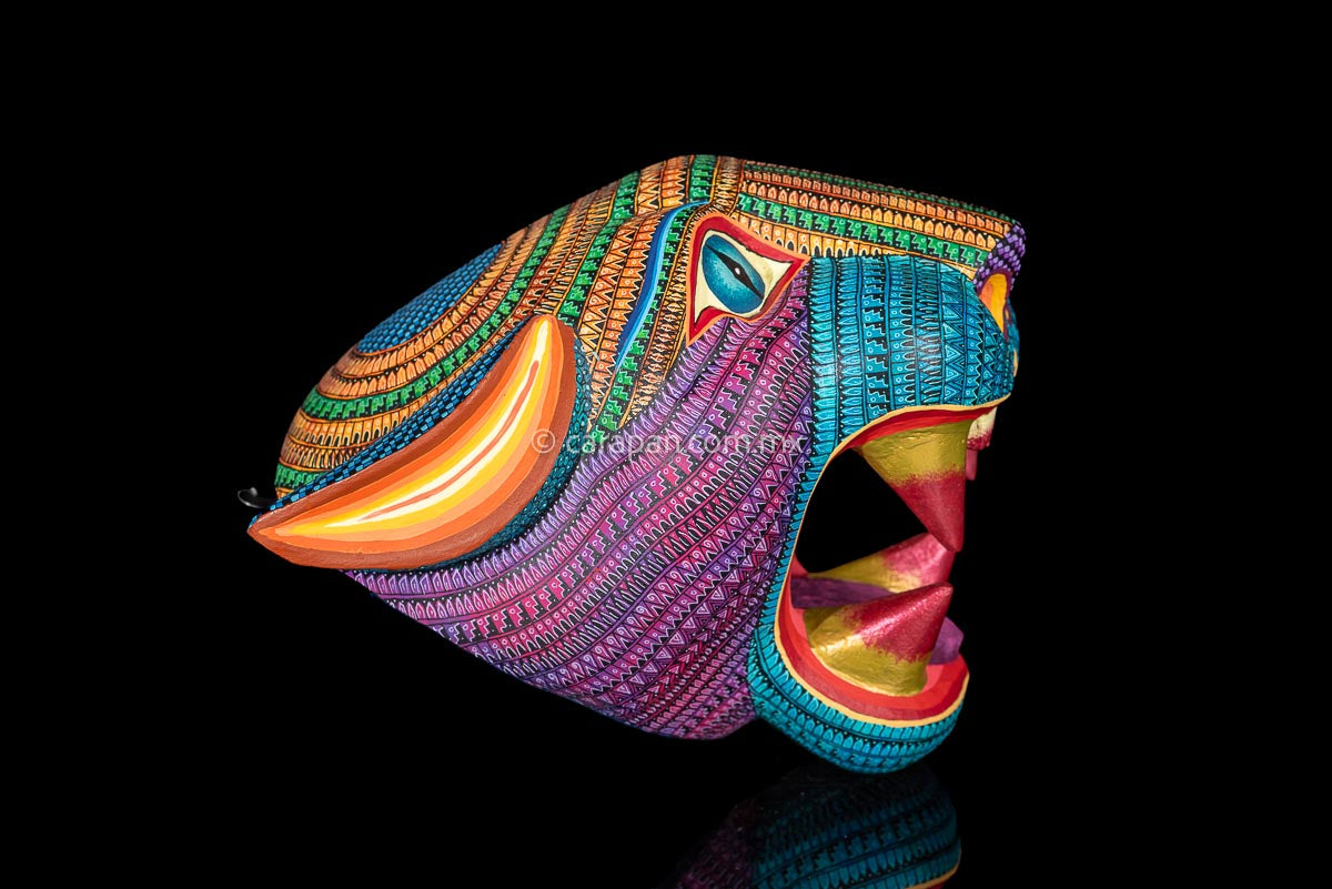 Jaguar Head Alebrije Oaxacan Wood Carving