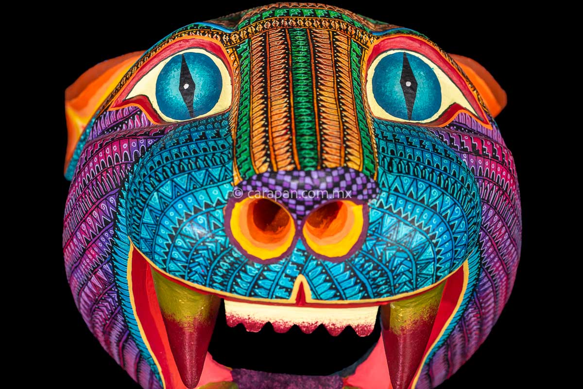 Jaguar Head Alebrije Oaxacan Wood Carving
