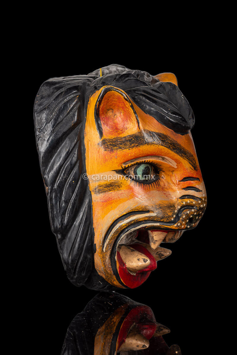 Jaguar-Lion Mask Woodcarving