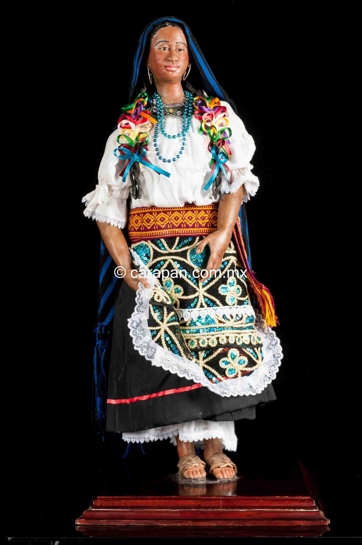 Mexican Wax Sculpture of Purepecha Indigenous Woman