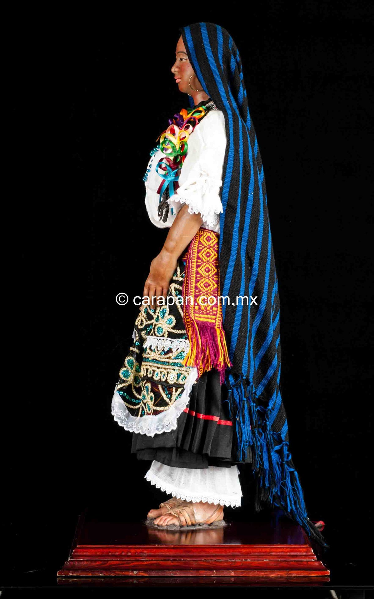 Mexican Wax Sculpture of Purepecha Indigenous Woman