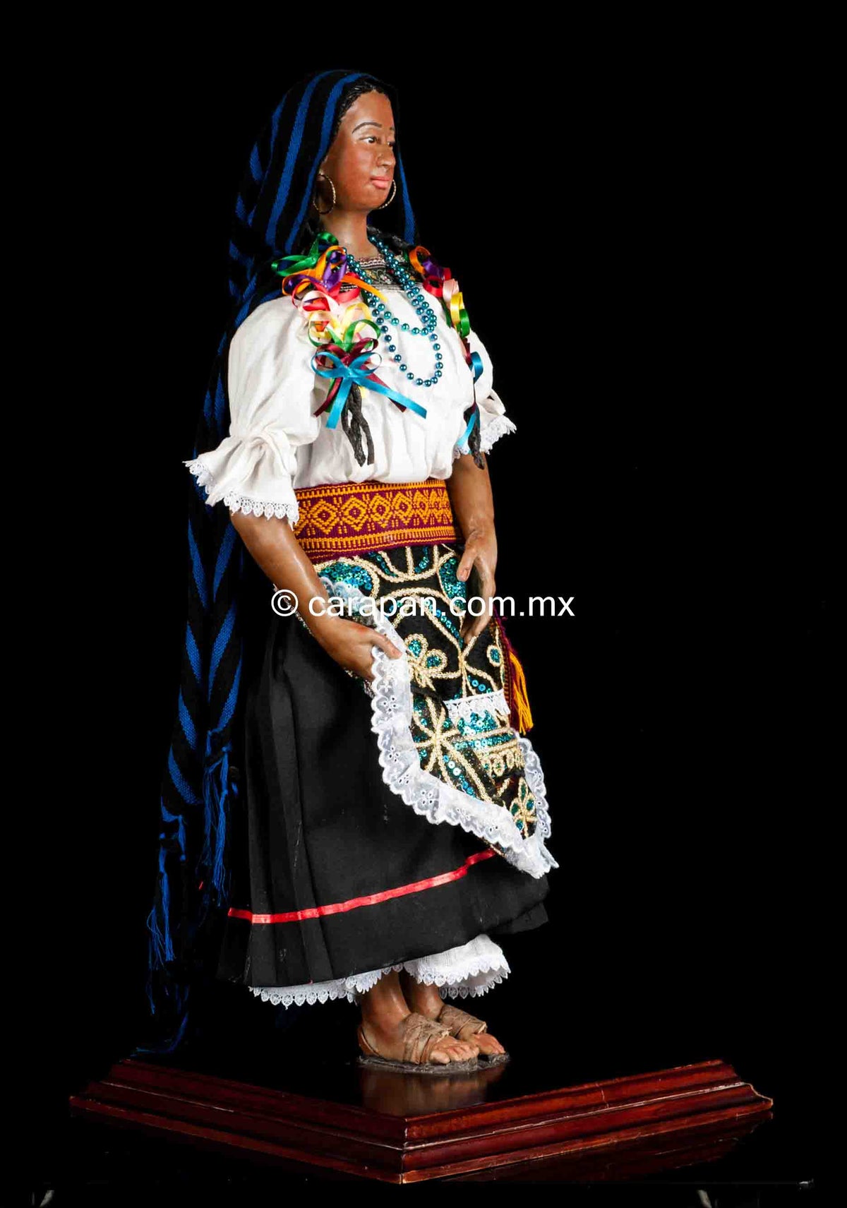 Mexican Wax Sculpture of Purepecha Indigenous Woman