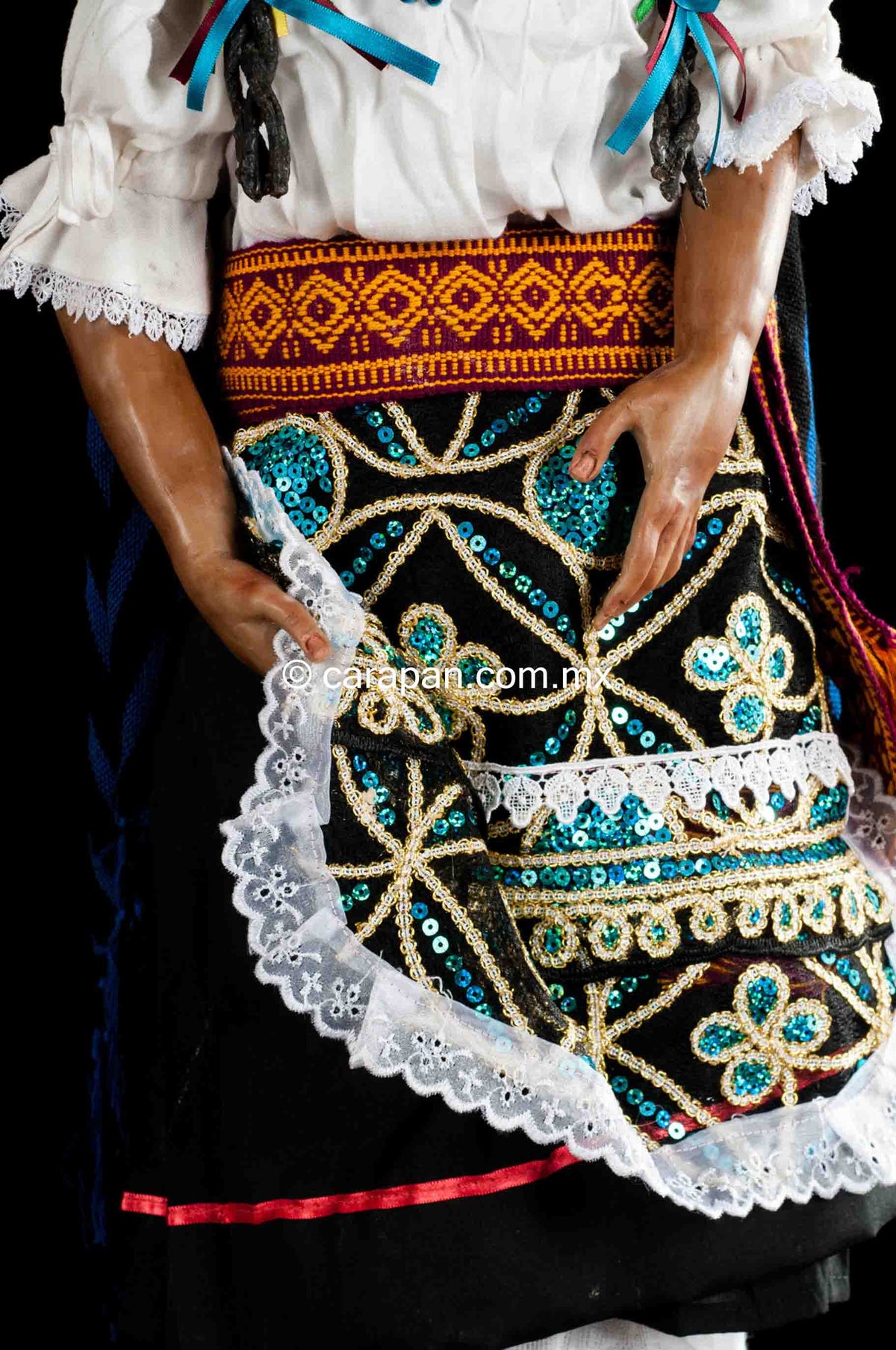 Mexican Wax Sculpture of Purepecha Indigenous Woman