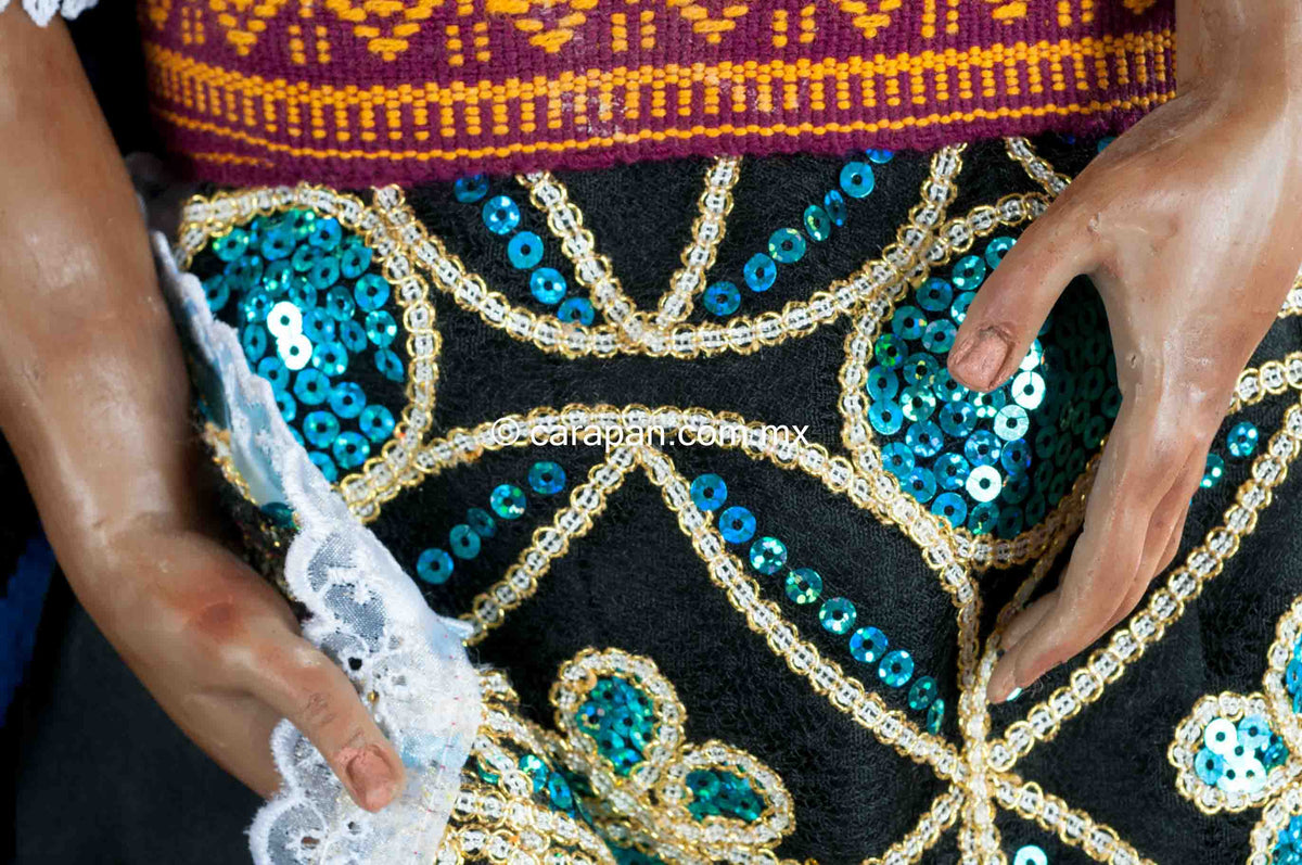 Mexican Wax Sculpture of Purepecha Indigenous Woman