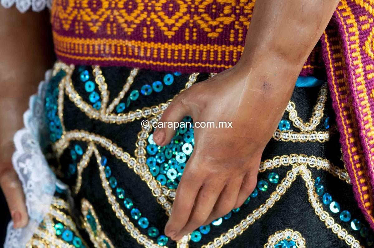Mexican Wax Sculpture of Purepecha Indigenous Woman
