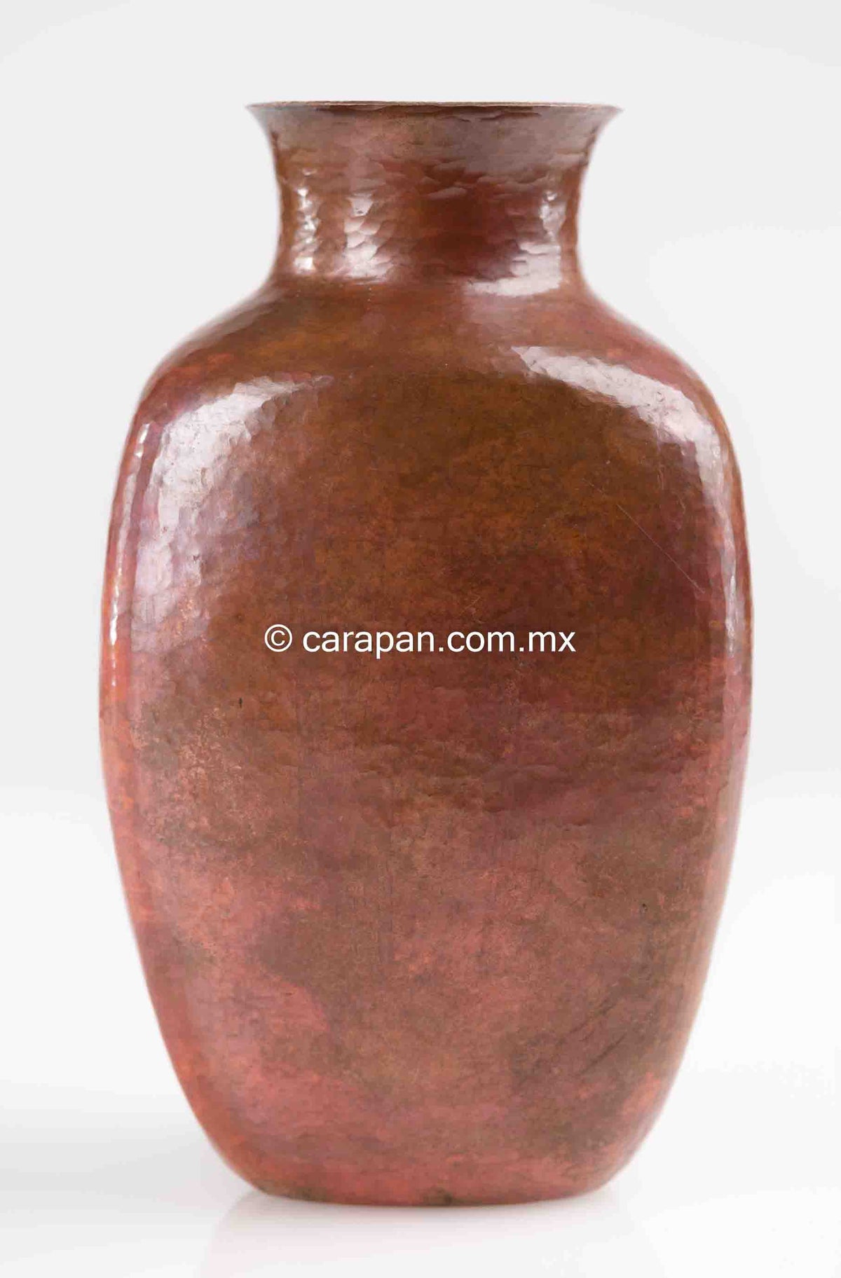 Copper vase hand hammered triangle shape