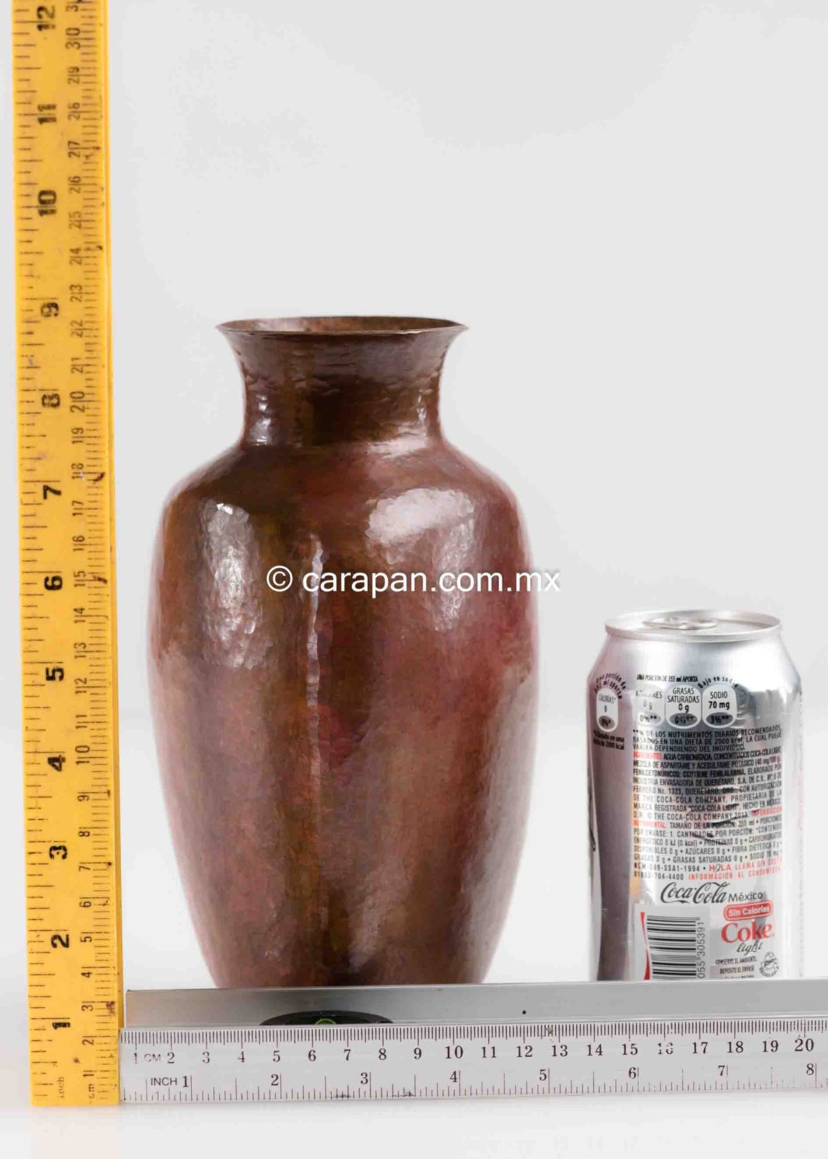 Copper vase hand hammered triangle shape
