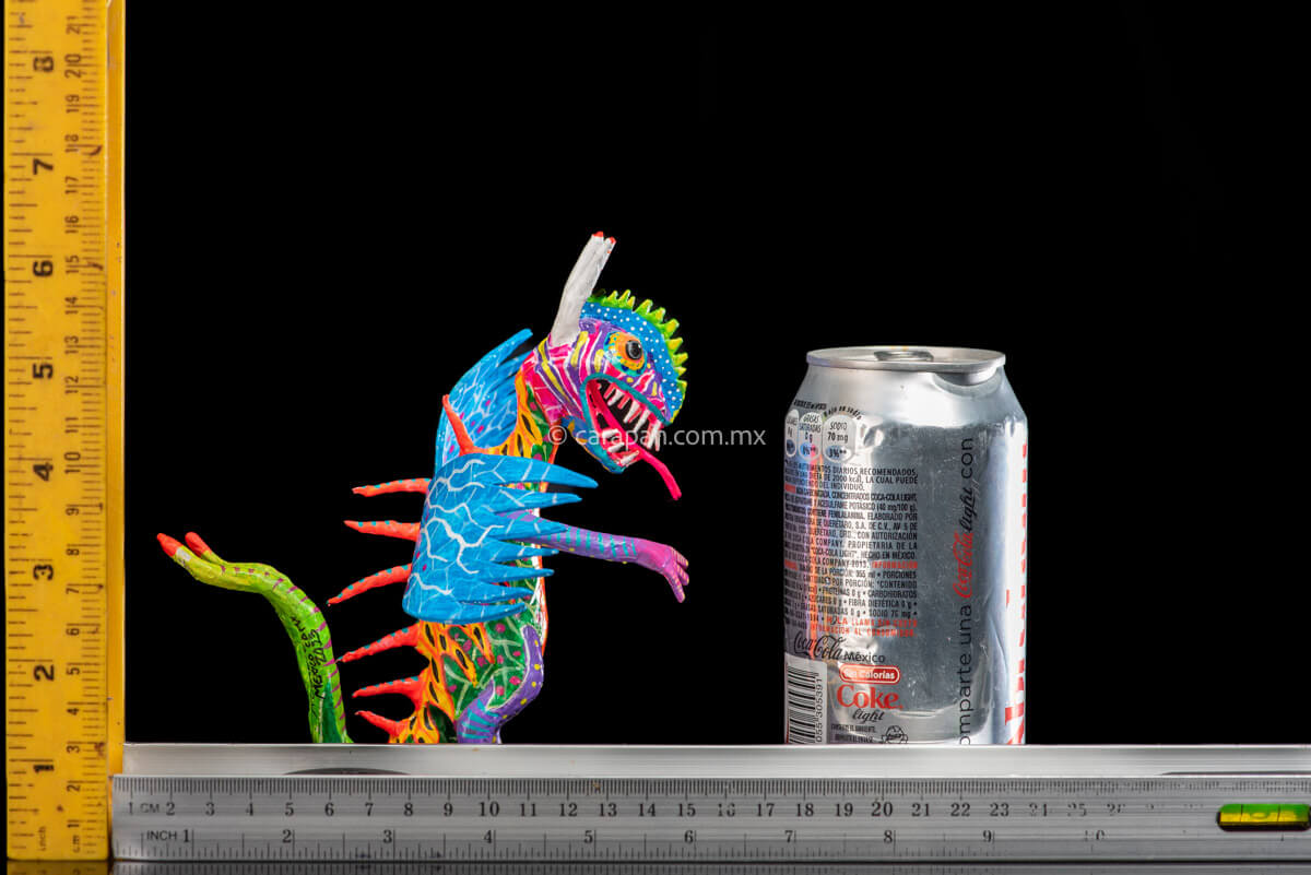 Paper Mache Alebrije with Blue Wings. Mexican Dragon Rulers