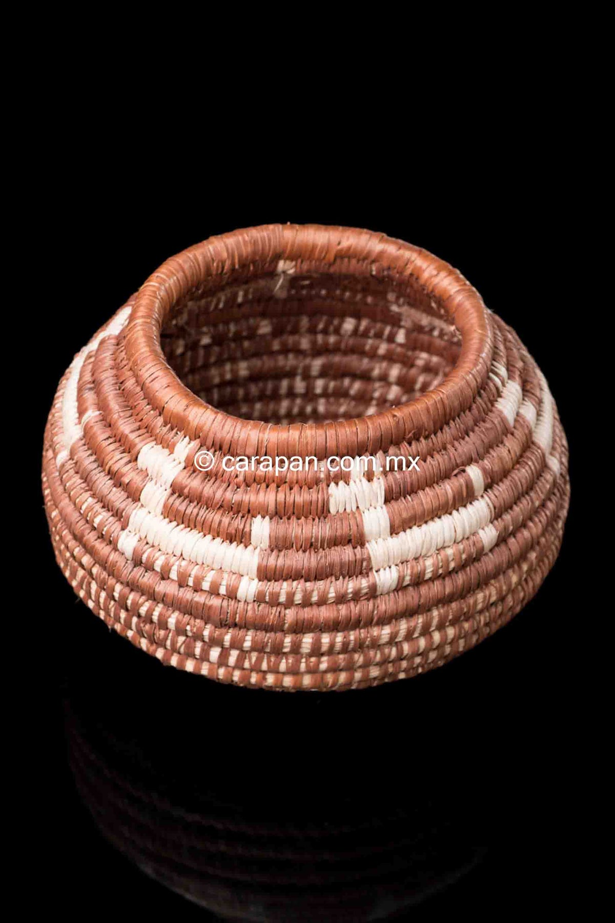 Mexican Basket by Seri indigenous people brown with beige donkeys