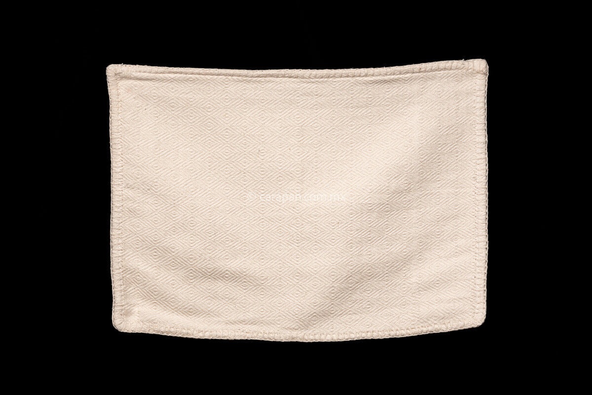Set of 2 raw cotton rectangular cushion covers with diamonds pattern