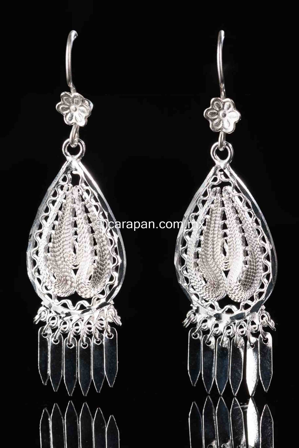 Teardrop Earrings Mexican Sterling Silver