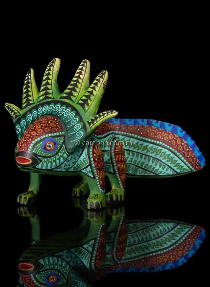 Axolotl Alebrije Oaxacan Wood Carving CARAPAN, MEXICAN ART GALLERY
