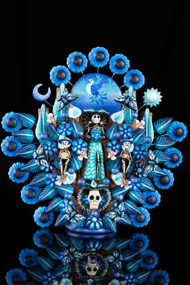 Small Day of the Dead Catrina Clay Tree of life Mexican Pottery Art
