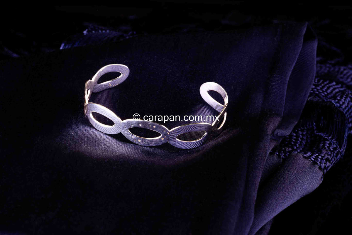 Cuff openwork sterling silver bracelet