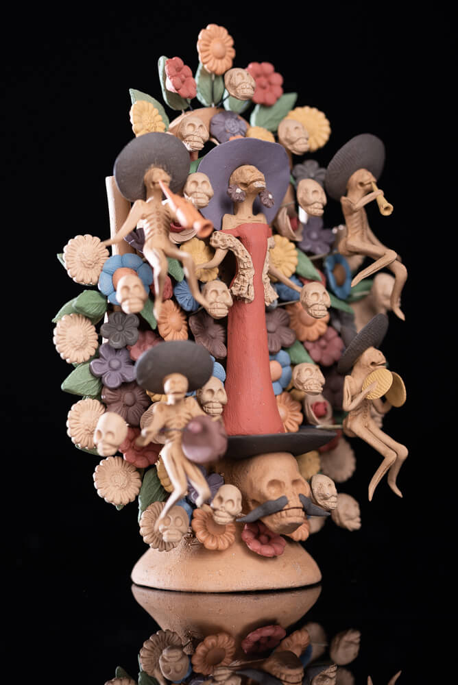 Day of the Dead Catrina Clay Tree of life Mexican Pottery from Metepec