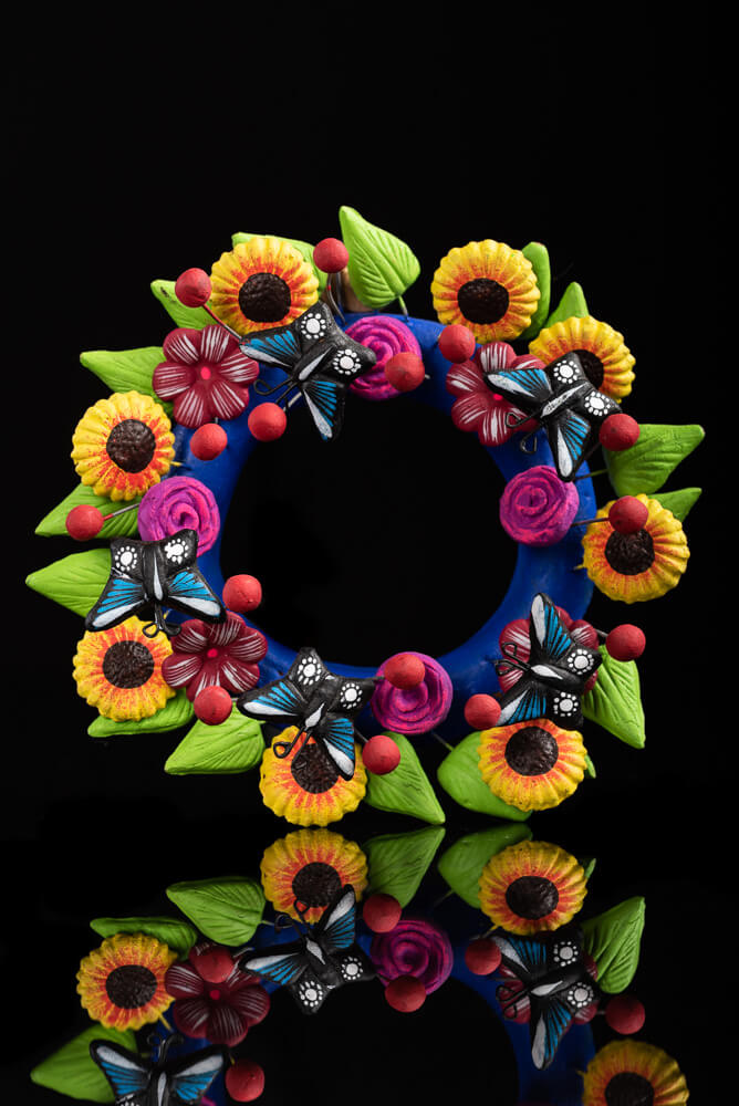 Clay -flowery-crown-metepec-pottery