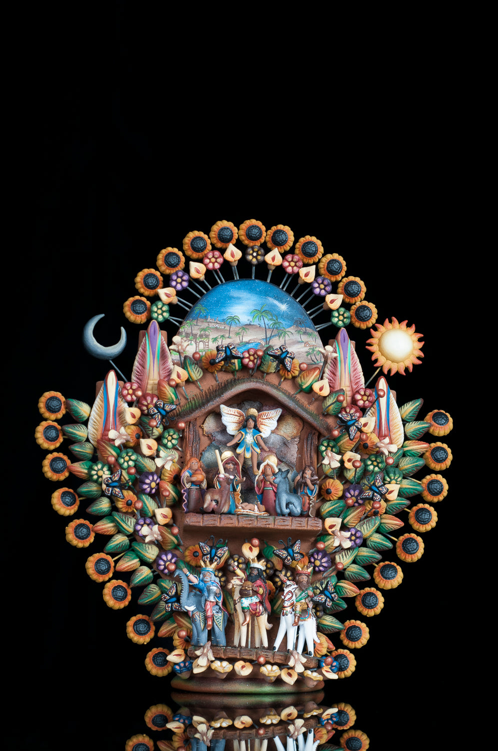 Clay tree of life from Metepec Mexico