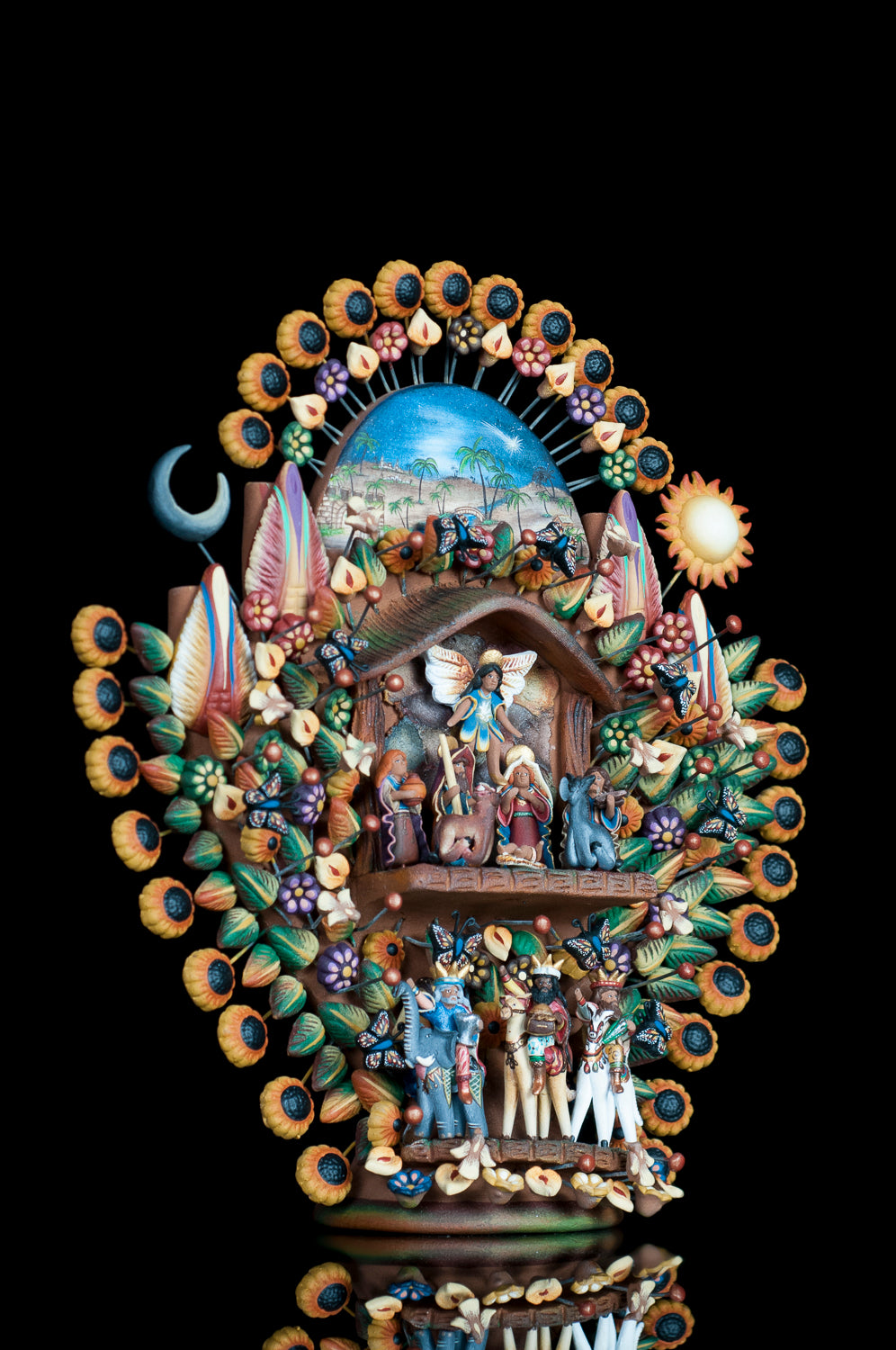 Clay tree of life from Metepec Mexico