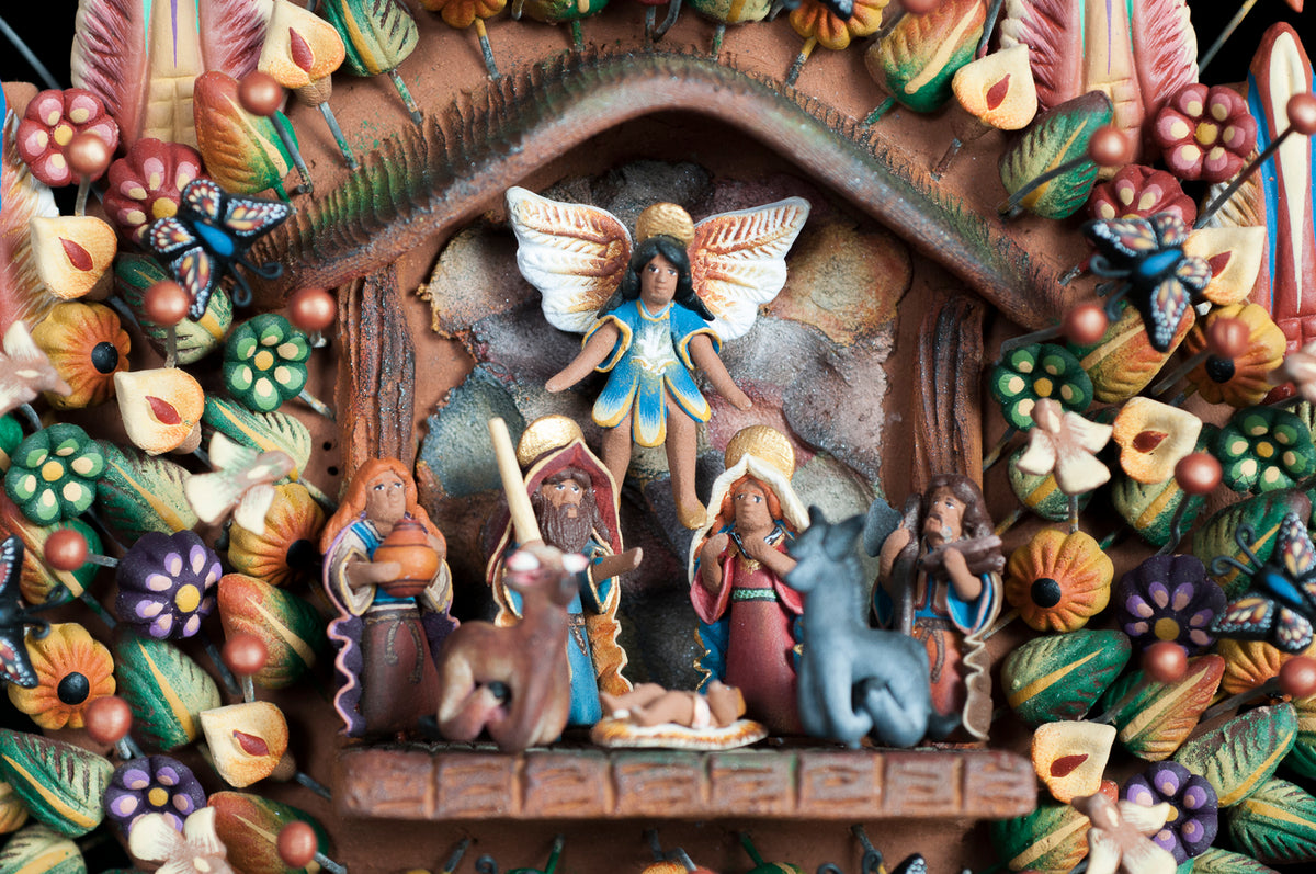 Clay tree of life from Metepec Mexico