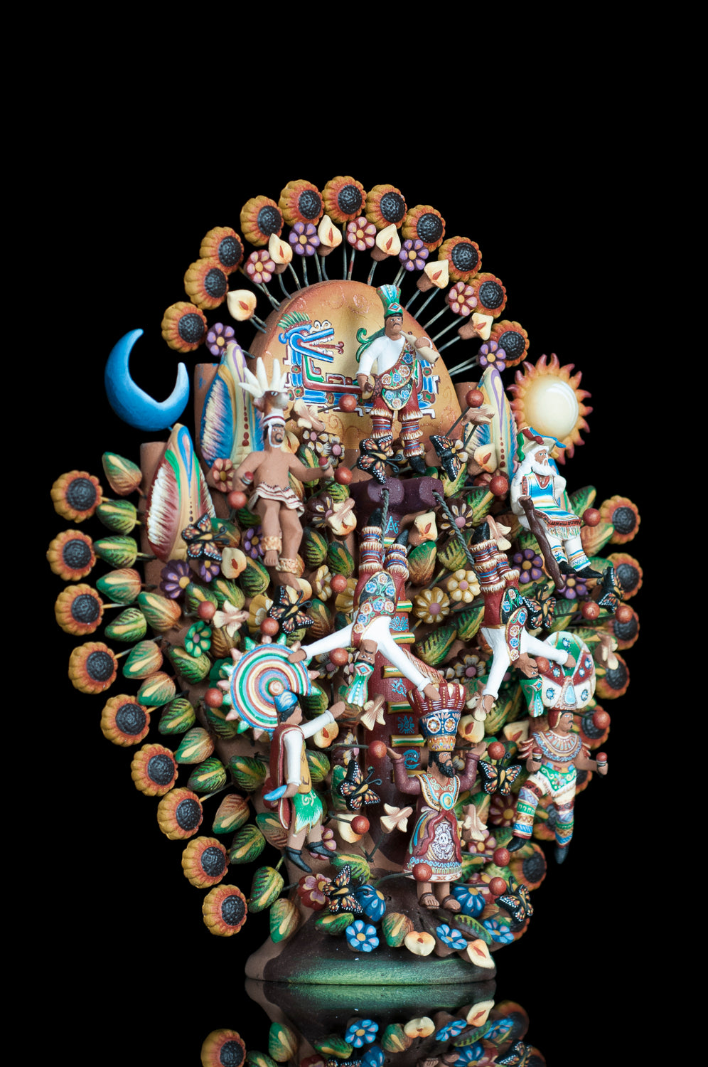 Clay tree of life from Metepec Mexico