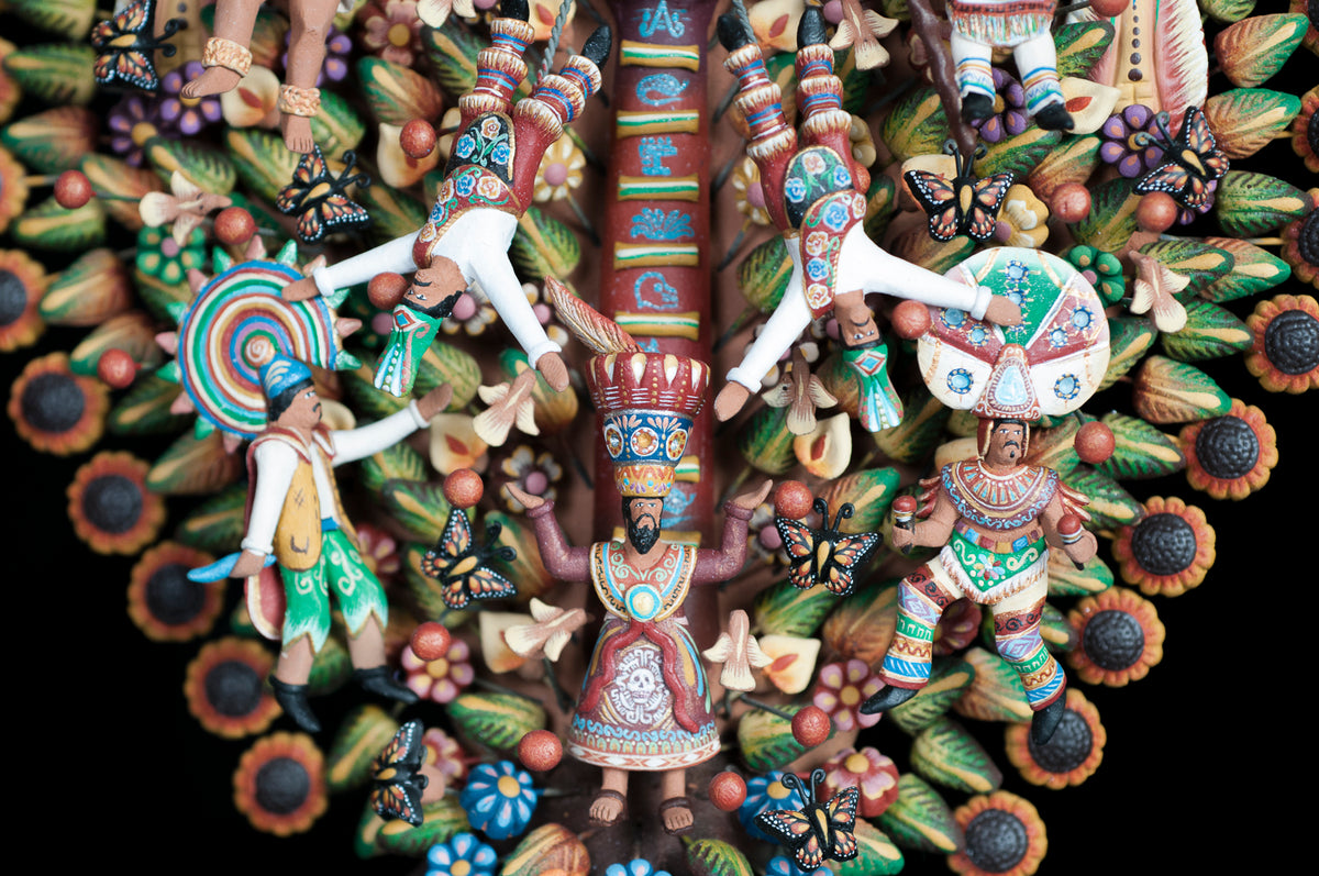 Clay tree of life from Metepec Mexico