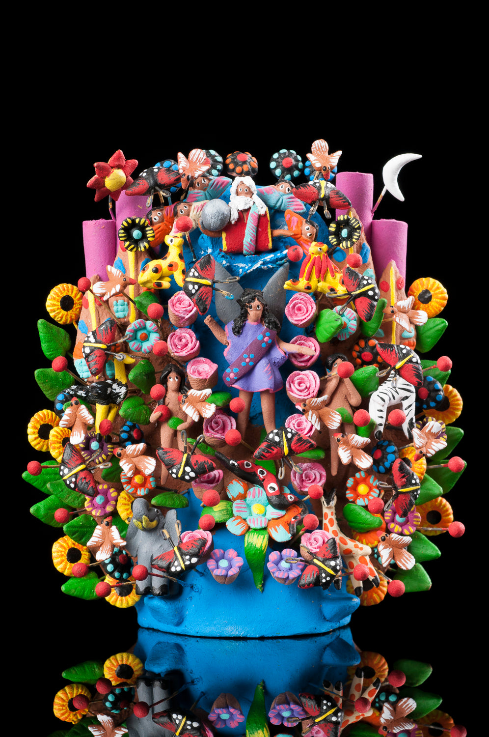 Clay tree of life from Metepec Mexico