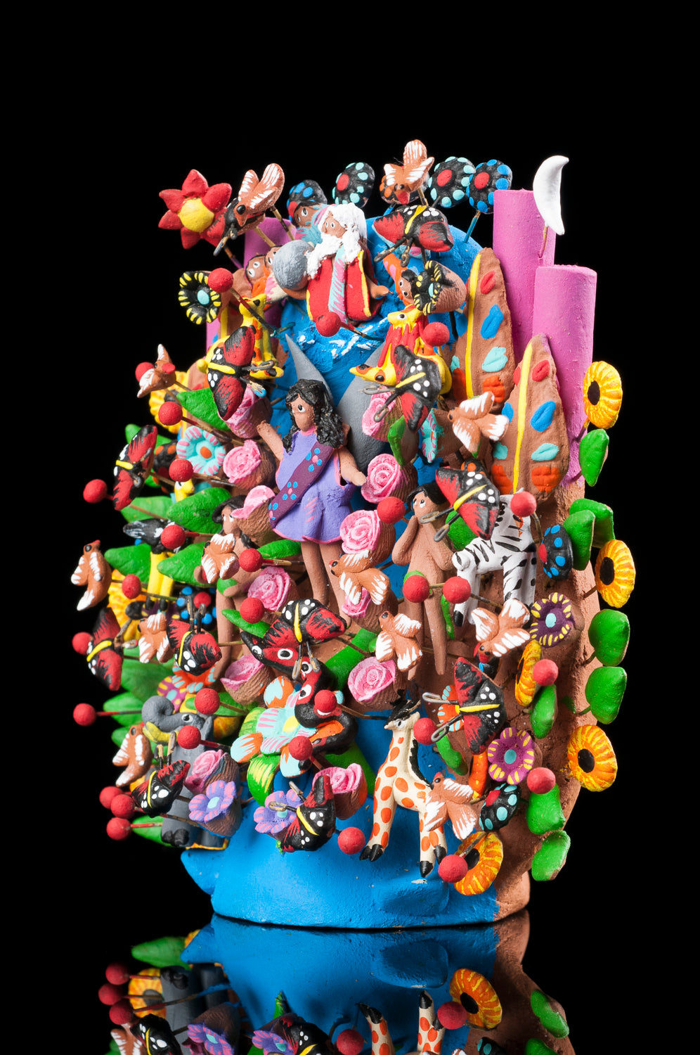 Clay tree of life from Metepec Mexico
