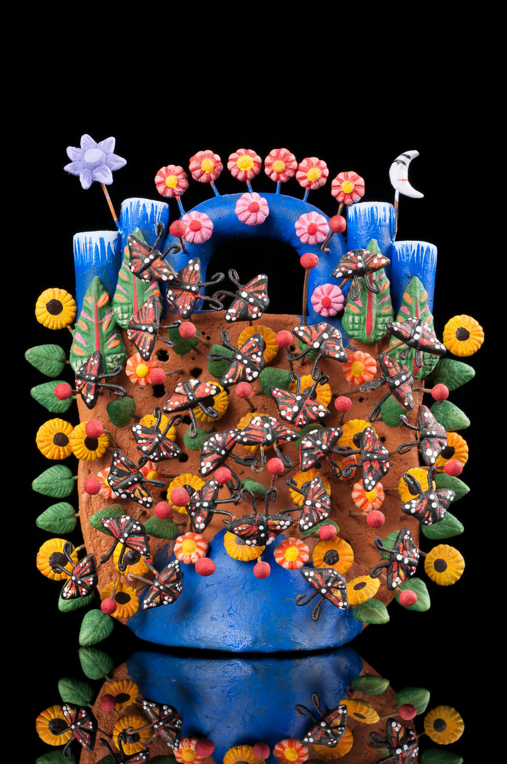 Clay tree of life from Metepec Mexico