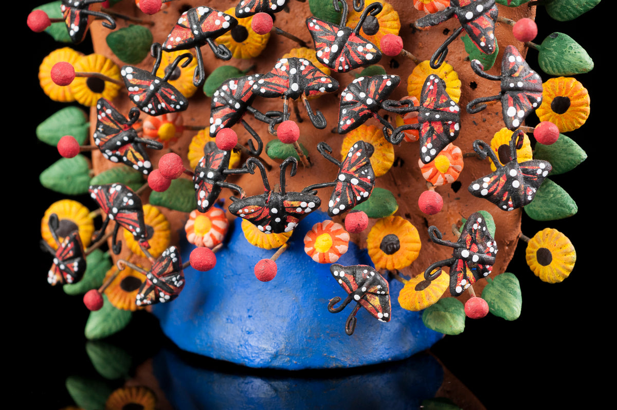 Clay tree of life from Metepec Mexico