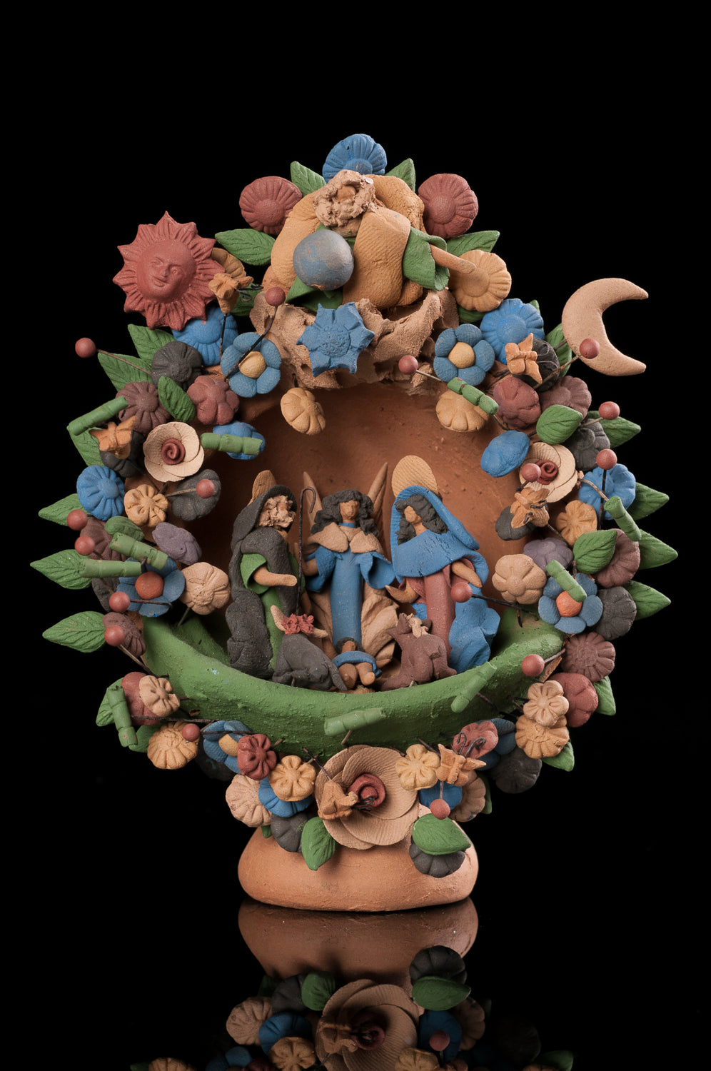 Clay tree of life from Metepec Mexico