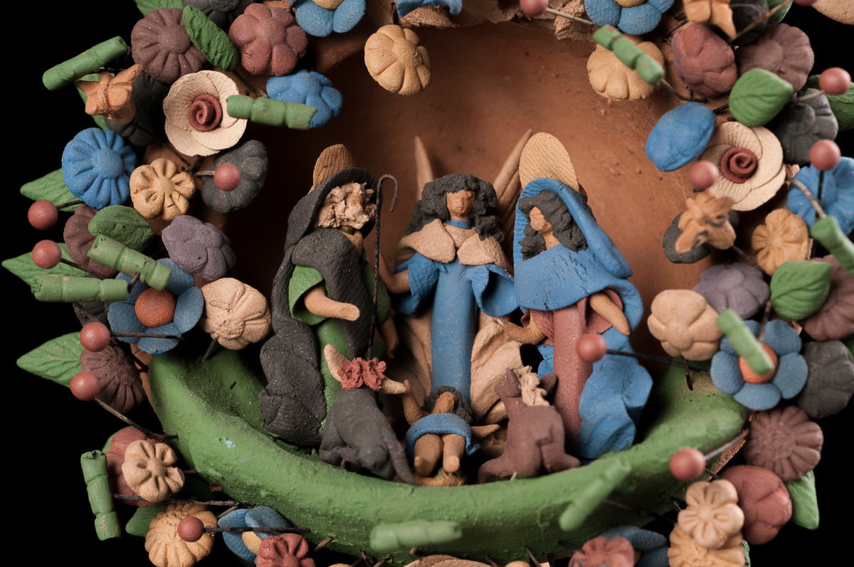 Clay tree of life from Metepec Mexico