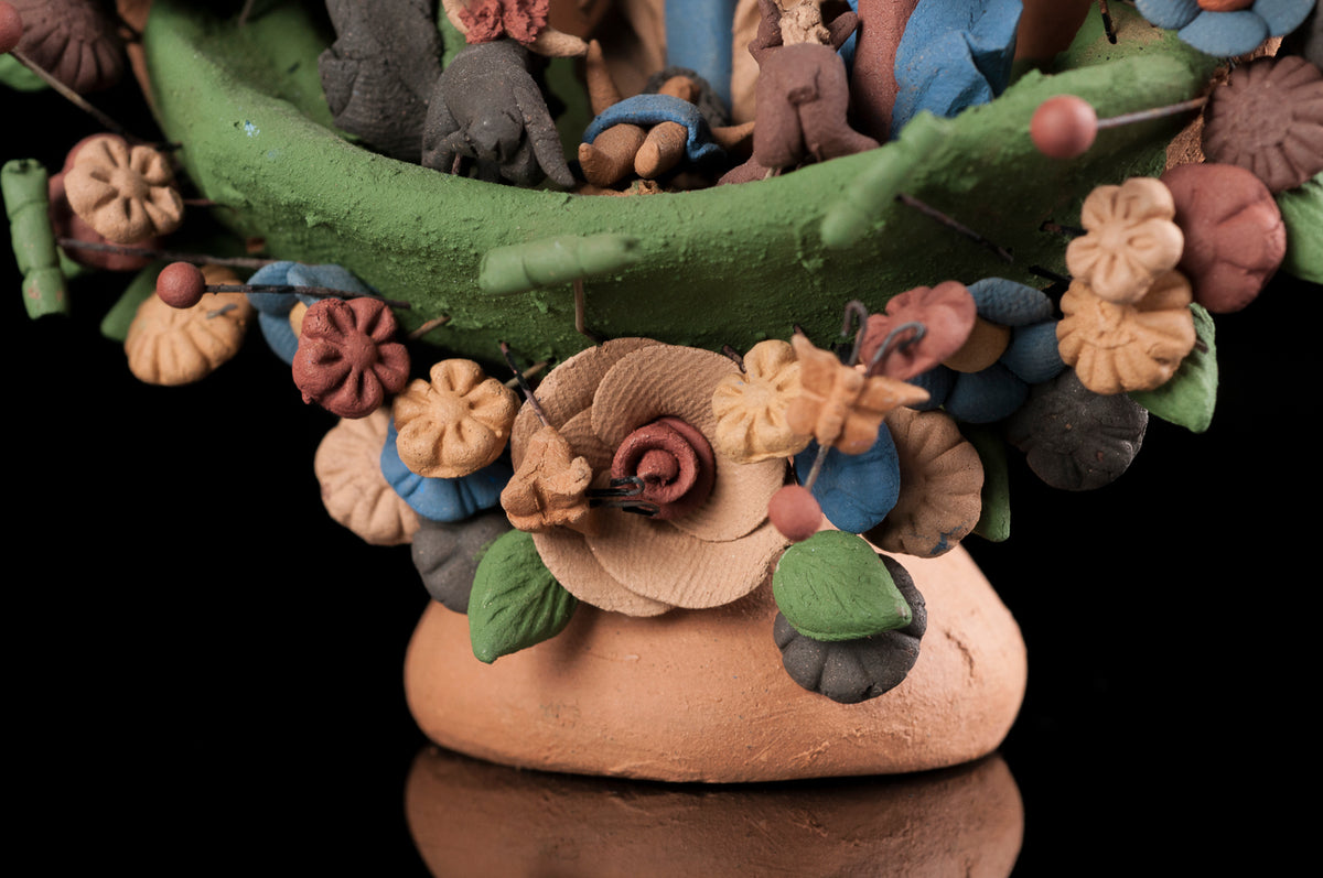 Clay tree of life from Metepec Mexico