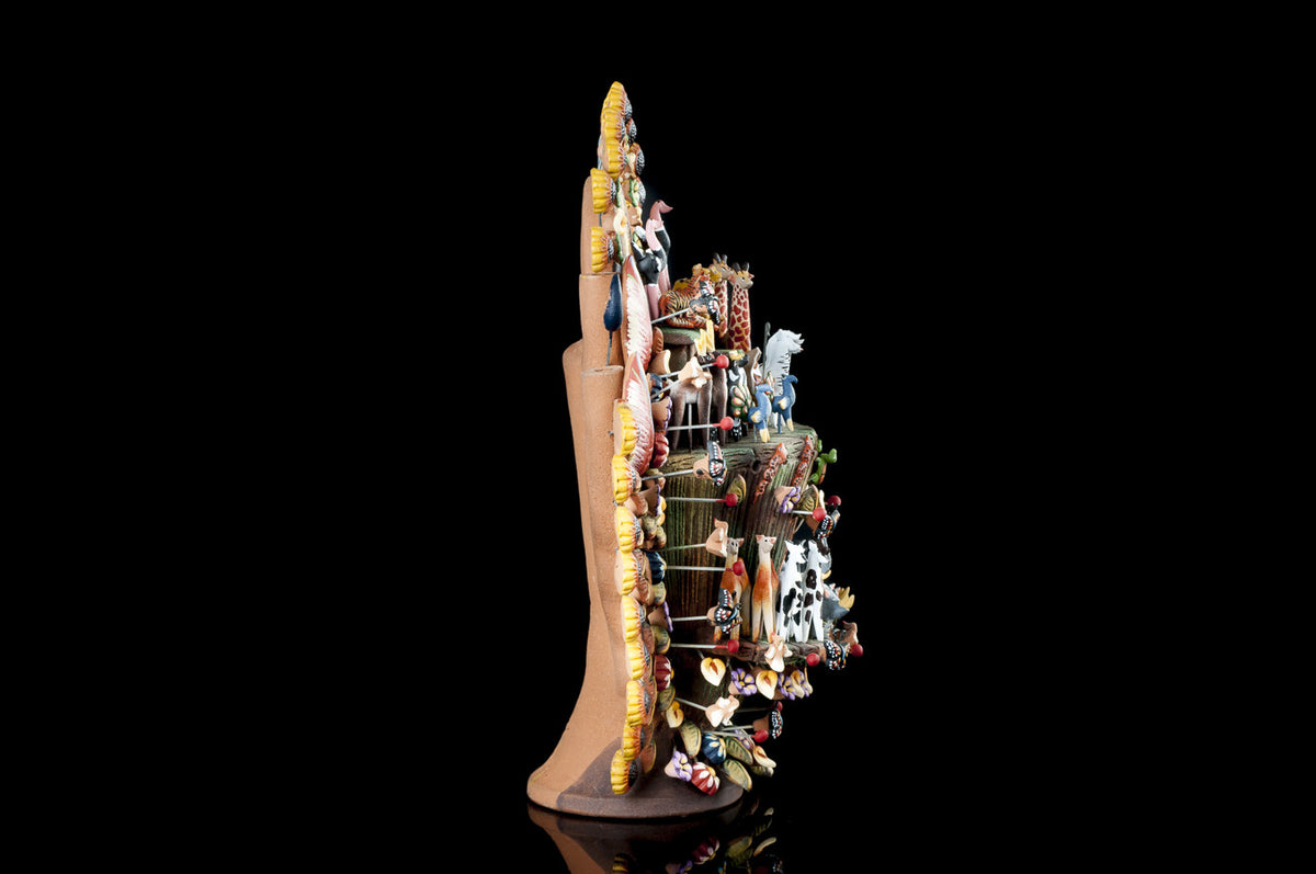 Clay tree of life from Metepec Mexico