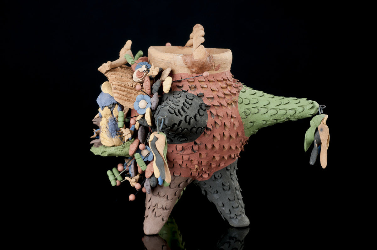 NATIVITY ON A CLAY PIÑATA TREE OF LIFE STYLE POTTERY FROM METEPEC MEXICO