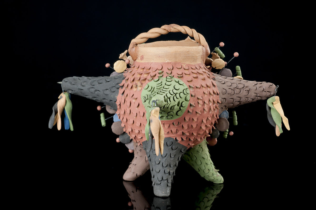 NATIVITY ON A CLAY PIÑATA TREE OF LIFE STYLE POTTERY FROM METEPEC MEXICO