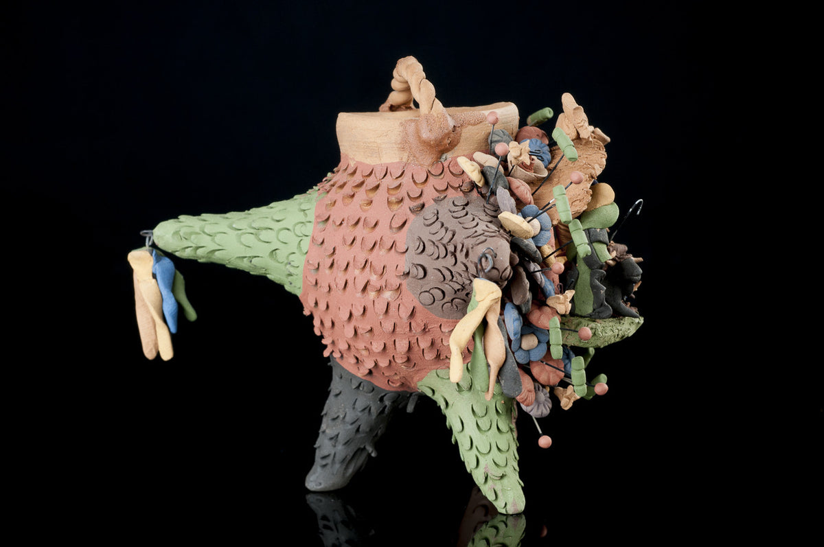 NATIVITY ON A CLAY PIÑATA TREE OF LIFE STYLE POTTERY FROM METEPEC MEXICO