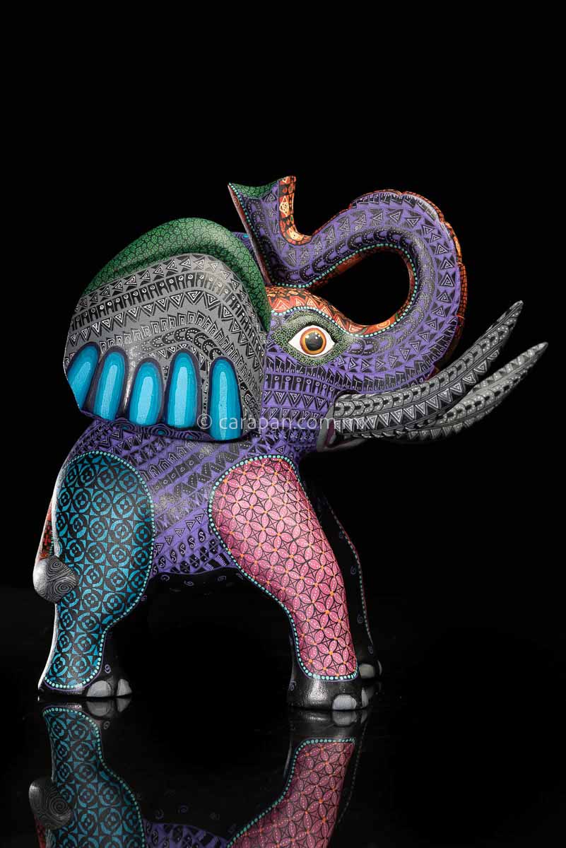 Elephant Oaxacan Wood Carving Coco Style Alebrije