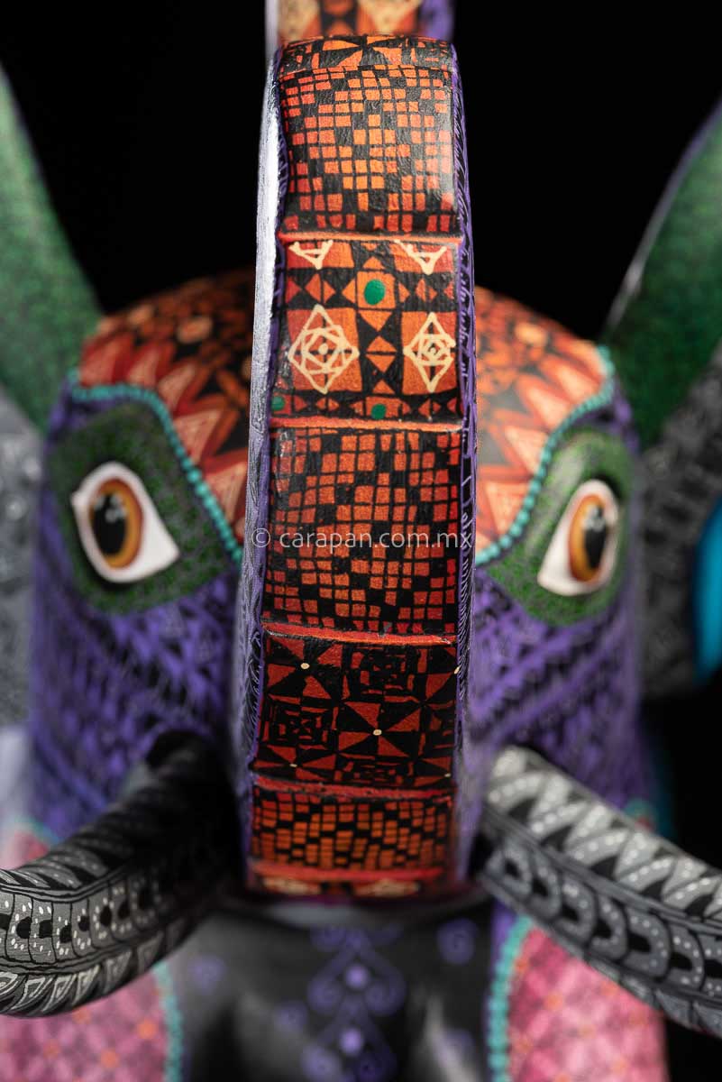 Elephant Oaxacan Wood Carving Coco Style Alebrije