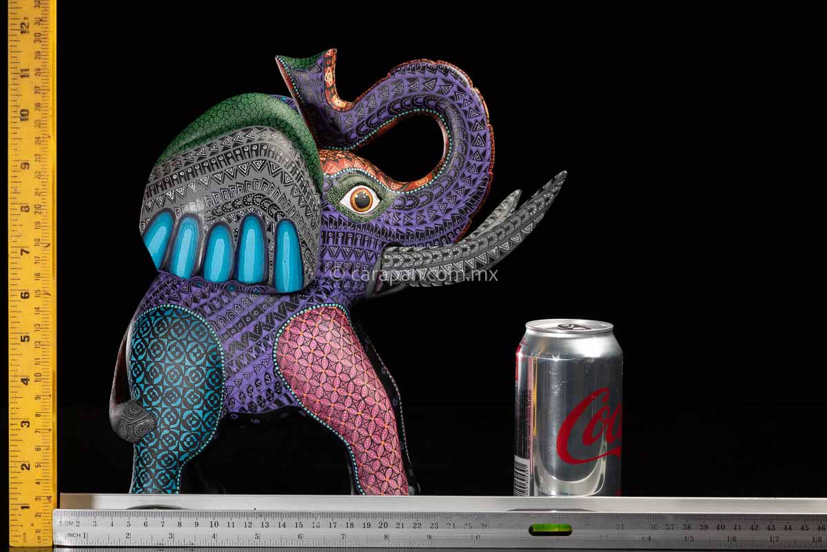 Elephant Oaxacan Wood Carving Coco Style Alebrije
