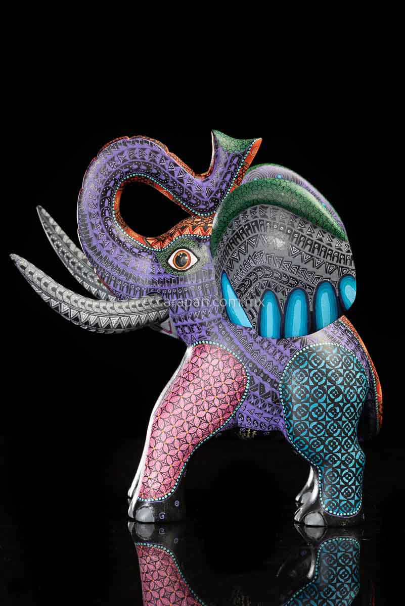Elephant Oaxacan Wood Carving Coco Style Alebrije