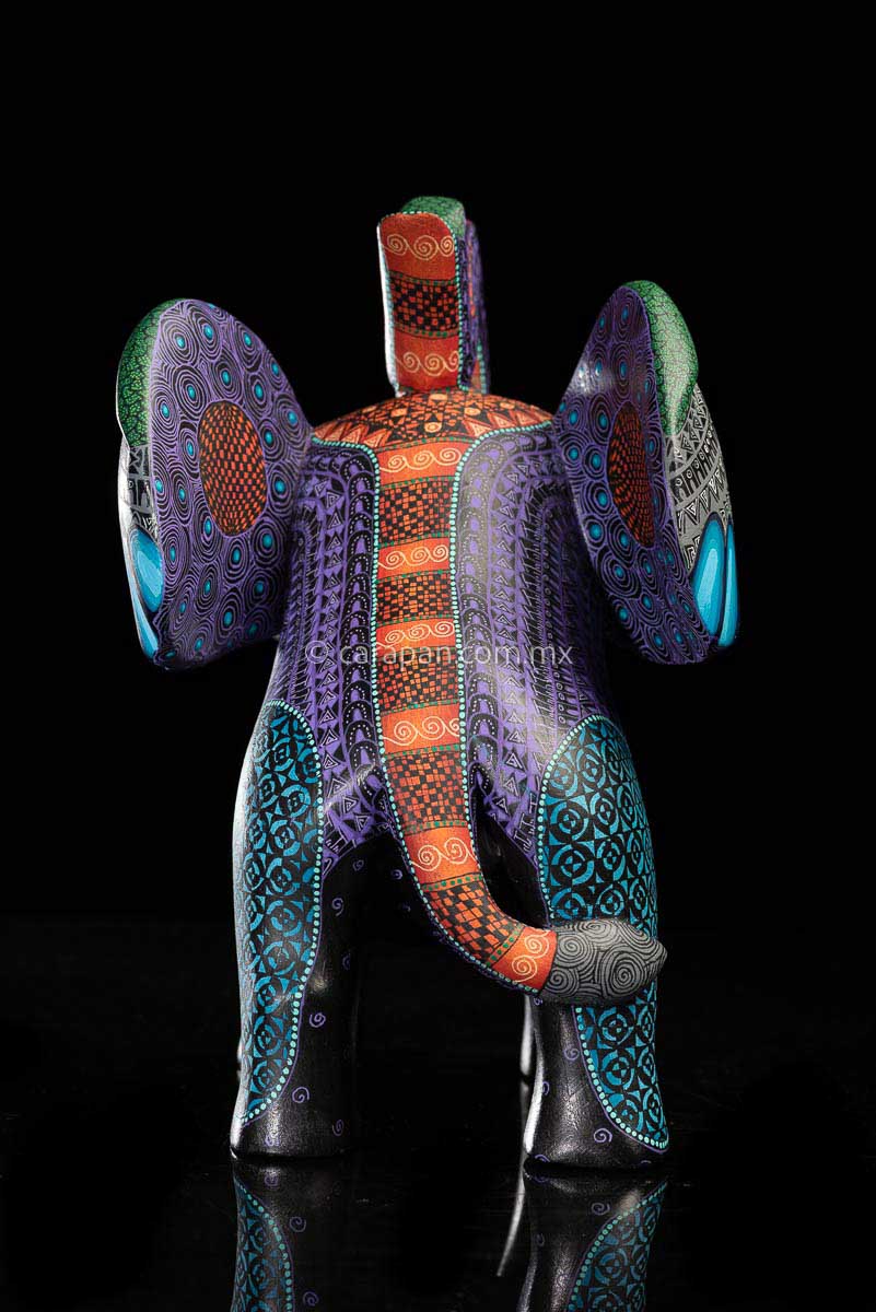 Elephant Oaxacan Wood Carving Coco Style Alebrije