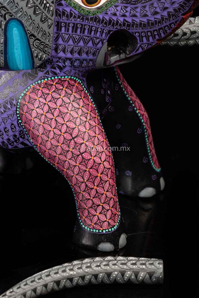 Elephant Oaxacan Wood Carving Coco Style Alebrije