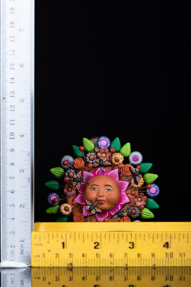 Hand Painted Wall Hanging Sun Mexican Folk Pottery Art from Metepec