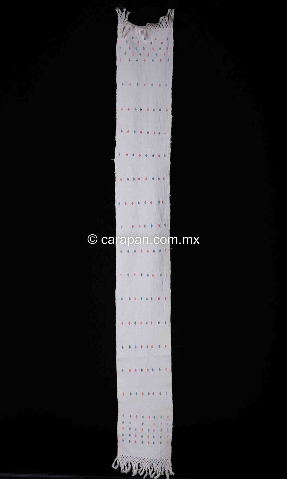 Amuzgo Colorful Runner Indigenous Mexican Textile from Xhochistlahuaca Pattern