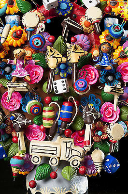 Clay tree of life from Metepec Mexico